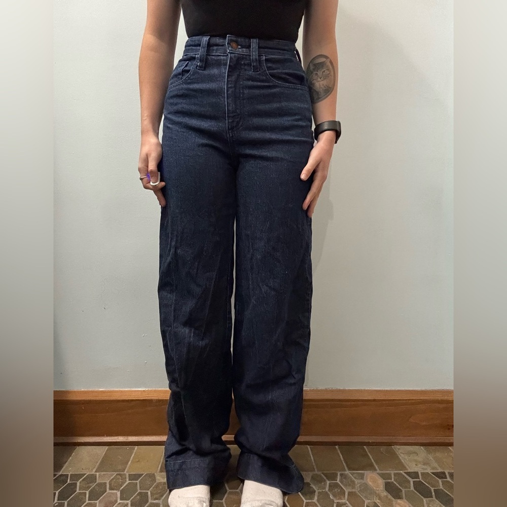 Blue high rise wide leg Women's Jeans